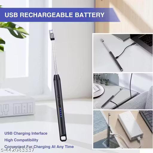 Electric Lighter for Candles Rechargeable Electric Gas Lighter Home Us Candle Lighter Plasma Flameless Windproof USB Lighter 360° Flexible Neck Arc Lighter (Multicolor)