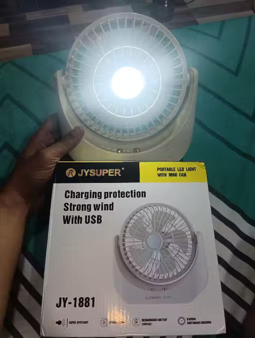 Portable Rechargeable Mini Fan USB Type-C | Compact Travel Cooling Fan (3000mAh Battery)