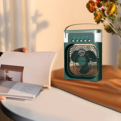 Mini Portable Evaporative Air Cooler | Water Mist Fan | 4-in-1 Cooling