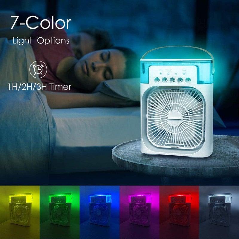 Mini Portable Evaporative Air Cooler | Water Mist Fan | 4-in-1 Cooling