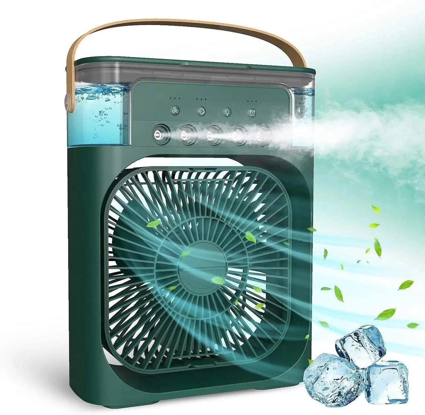Mini Portable Evaporative Air Cooler | Water Mist Fan | 4-in-1 Cooling