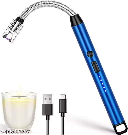 Electric Lighter for Candles Rechargeable Electric Gas Lighter Home Us Candle  Lighter Plasma Flameless Windproof USB Lighter 360° Flexible Neck Arc Lighter (Multicolor)