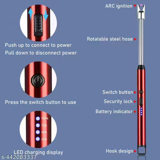 Electric Lighter for Candles Rechargeable Electric Gas Lighter Home Us Candle  Lighter Plasma Flameless Windproof USB Lighter 360° Flexible Neck Arc Lighter (Multicolor)