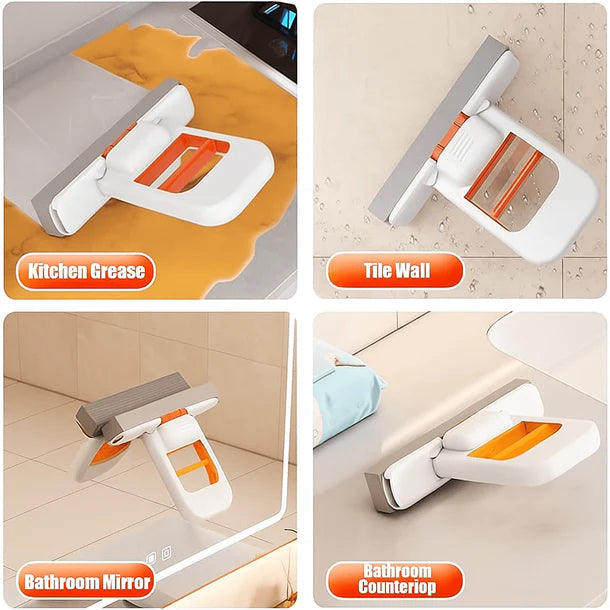 Mini Foldable Sponge Mop – Self-Squeeze Cleaning Tool for Kitchen, Bathroom & Glass (Portable & Reusable)